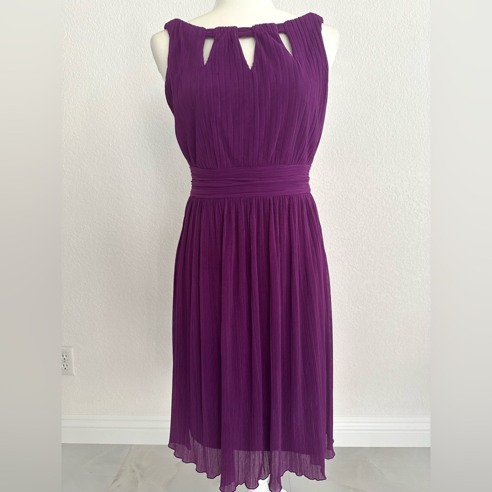 Evan Picone Rich Plum Purple Midi Dress